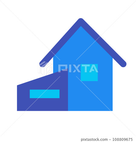 代表房屋、建築的顏色風格圖標 108809675