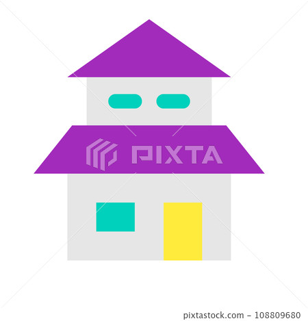 Color style icon representing house, building 108809680