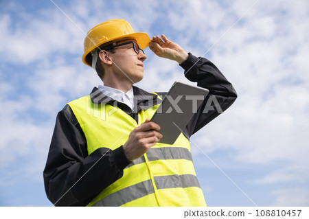 Engineer with digital tablet Engineer with digital tablet 108810457