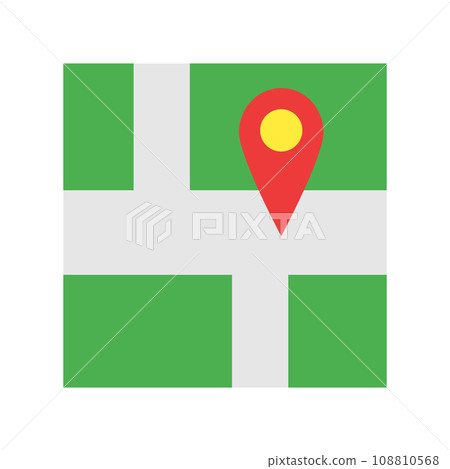 地圖、方向和方向的顏色樣式圖標 108810568