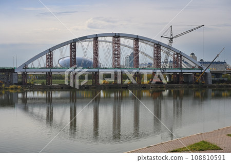 Arys Bridge over the Ishim River in Astana, Kazakhstan Arys Bridge over the Ishim River in Astana, Kazakhstan 108810591