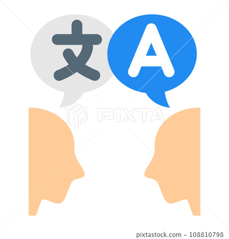 代表語言、翻譯的顏色樣式圖標 108810798