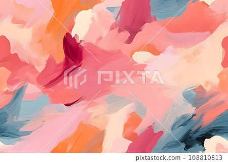 seamless texture and full-frame background of colorful paint strokes of flat surface, neural network generated 108810813