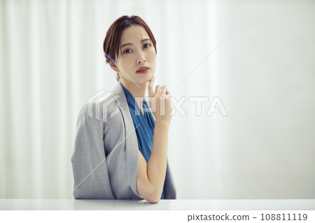 Beauty image of a woman wearing a jacket Beauty image of a woman wearing a jacket 108811119