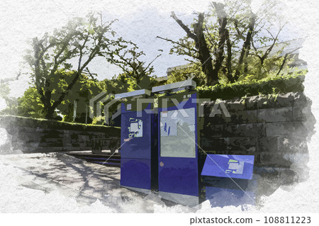 水彩風格永田町，東京國立國會圖書館東京千代田區 108811223