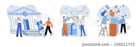 Successful business. Vector illustration. Successful teamwork requires effective communication Strategy and collaboration drive progress in projects Creativity and innovation are essential for finding Successful business. Vector illustration. Successful teamwork requires effective communication Strategy and collaboration drive progress in projects Creativity and innovation are essential for finding 108811755