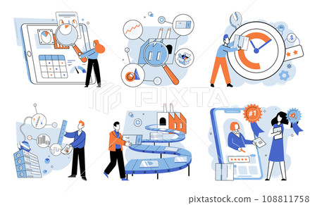 Quality control. Vector illustration. The product has been approved for use after thorough testing Certified products have undergone rigorous quality control checks Verified quality control processes 108811758