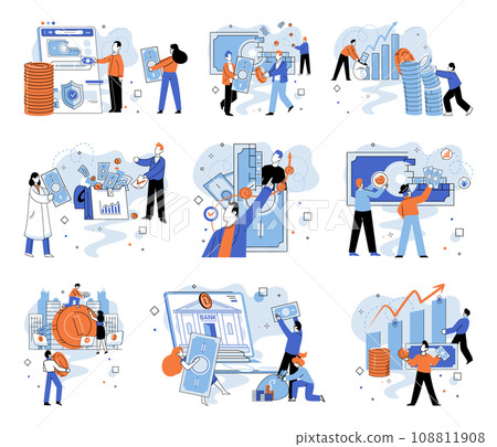 Crowdfunding. Vector illustration. Crowdfunding bridges gap between entrepreneurs and investors Effective communication with backers ensures crowdfunding campaign success Crowdfunding creates 108811908