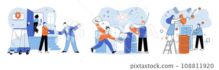 Successful business. Vector illustration. Good communication within group is essential for corporate success Effective company management is crucial for achieving goals Collaboration and agreement 108811920