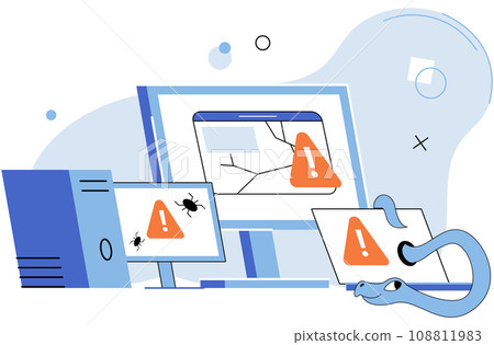 Data protection. Vector illustration. Illustrations convey importance datsecurity in digital world Datprotection is metaphorical shield ensures security information Technology plays crucial role 108811983