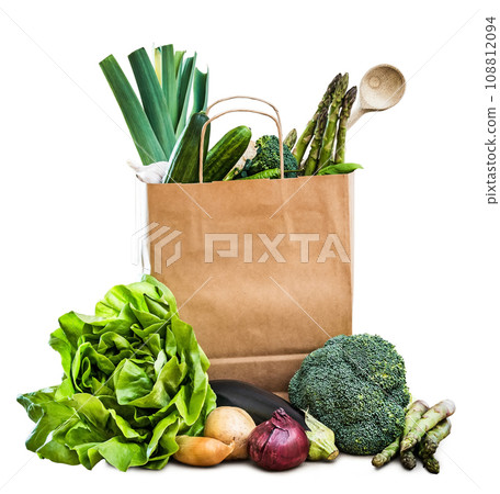 vegetables in paper bag 108812094
