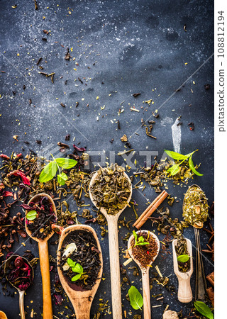 Tea on black table 108812194