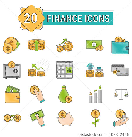 Set of Finance icons Vector 108812456