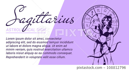 Vector banner or template with beautiful woman. Concepts of zodiac, astrological sign. Vector banner or template with beautiful woman. Concepts of zodiac, astrological sign. 108812796
