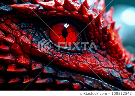 Close-up of fantasy dragon eye. Mythological evil. Dangerous creature 108812842