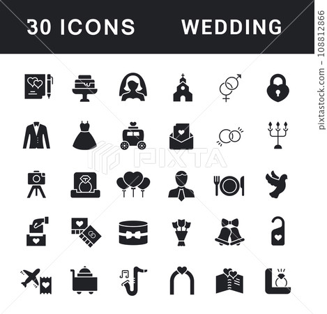 Set of Simple Icons of Wedding 108812866