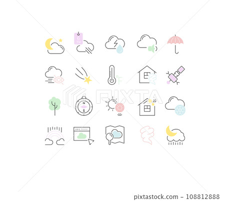 Set Vector Line Icons of Weather. 108812888