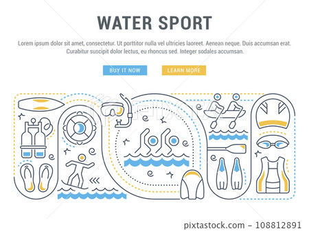Vector Banner of the Water Sport. Vector Banner of the Water Sport. 108812891