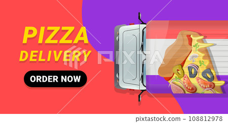 Vector Banner with top view transport 108812978