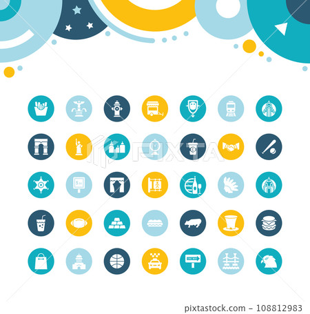 Set of Simple Icons of USA 108812983