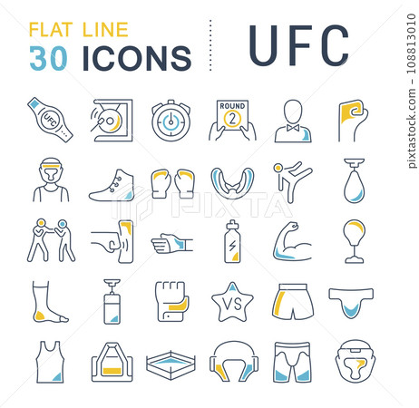 Set Vector Line Icons of UFC 108813010