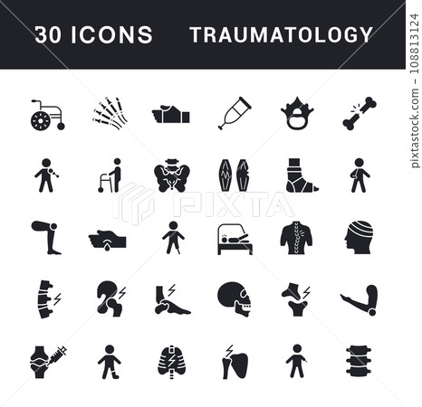 Set of Simple Icons of Traumatology Set of Simple Icons of Traumatology 108813124