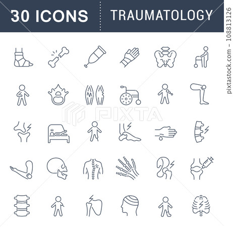 Set Vector Line Icons of Traumatology. 108813126