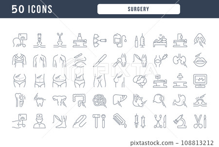 Set of linear icons of Surgery Set of linear icons of Surgery 108813212