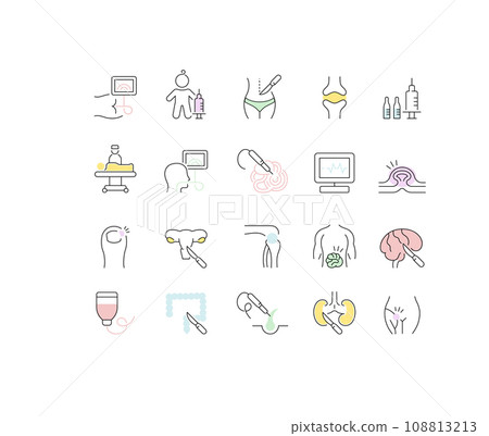 Set Vector Line Icons of Surgery. Set Vector Line Icons of Surgery. 108813213