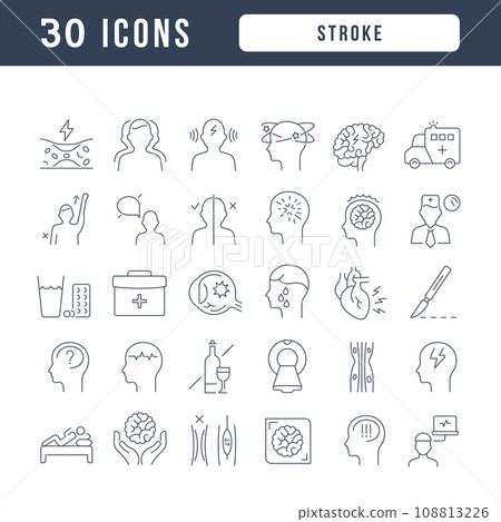 Set of linear icons of Stroke 108813226