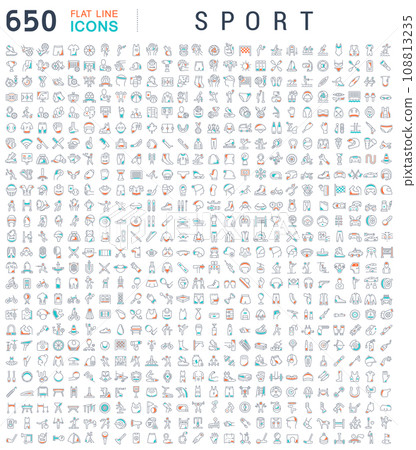 Set Vector Line Icons of Sport. 108813235
