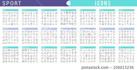 Set Linear Icons of Sport. 108813236