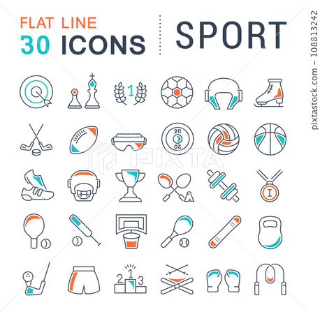 Set Vector Line Icons of Sport. Set Vector Line Icons of Sport. 108813242