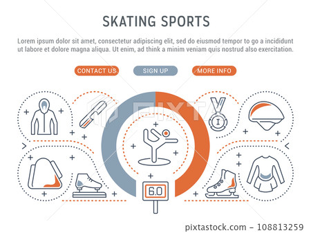 Vector Banner of the Skating Sports. Vector Banner of the Skating Sports. 108813259