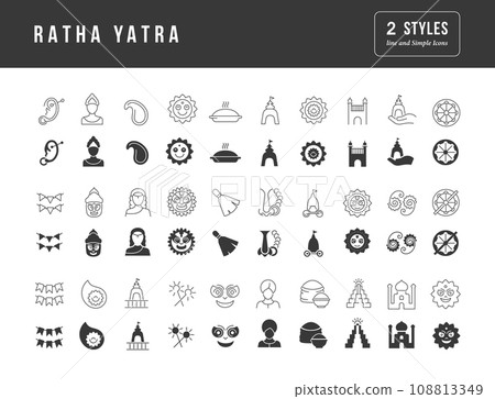 Vector Simple Icons of Ratha Yatra 108813349