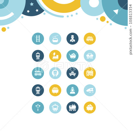 Set of Simple Icons of Rail Transport 108813354