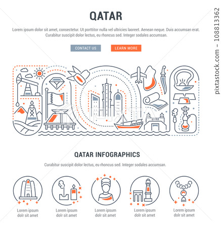 Vector banner of Qatar. 108813362