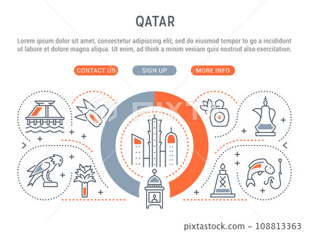 Vector banner of Qatar. 108813363