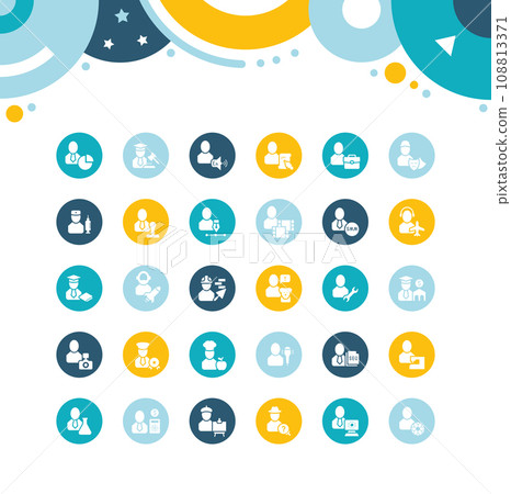 Set of Simple Icons of Professions Set of Simple Icons of Professions 108813371
