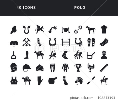 Set of simple icons of Polo Set of simple icons of Polo 108813393
