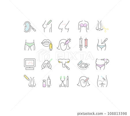 Set Vector Line Icons of Plastic Surgery. 108813398