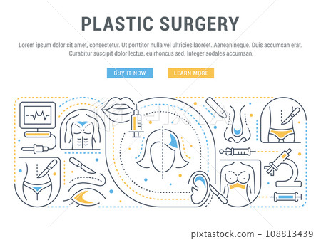 Linear Illustration of Plastic Surgery. Linear Illustration of Plastic Surgery. 108813439