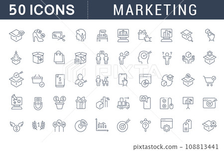 Set Vector Line Icons of Marketing Set Vector Line Icons of Marketing 108813441