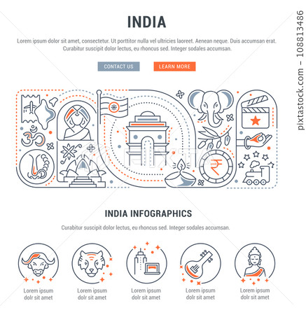 Vector Illustration of India. 108813486