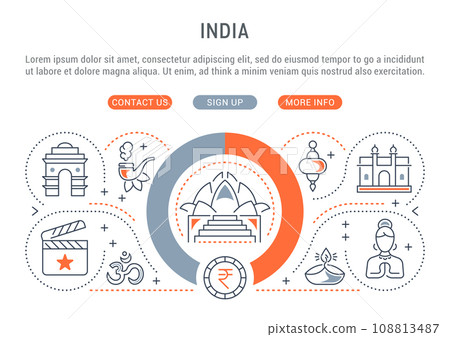 Vector Illustration of India. 108813487