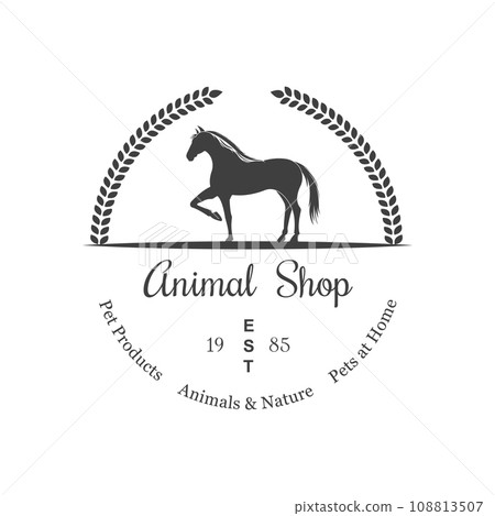The Vintage Logotype of Animal Shop. 108813507