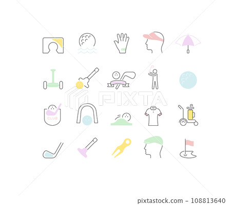 Set Vector Line Icons of Golf. 108813640