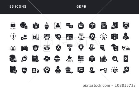 Set of simple icons of GDPR 108813732