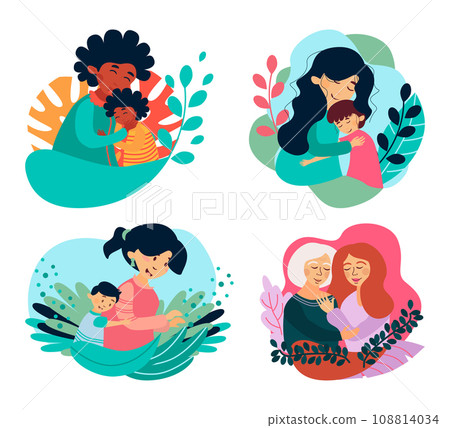 Collection of vector illustrations of happy family Collection of vector illustrations of happy family 108814034