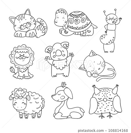 Collection of Vector Linear Illustrations 108814168